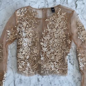 Windsor Gold Mesh Crop Top